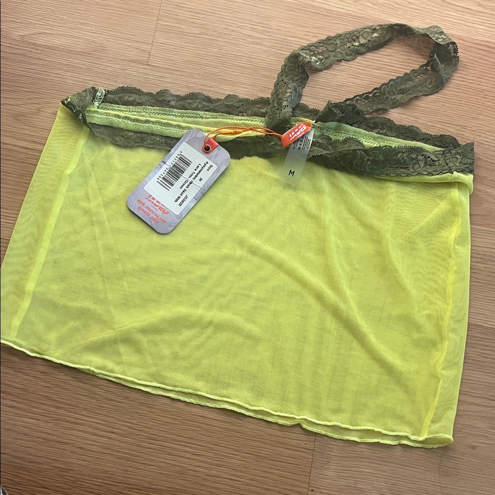 RARE🚨NWT JADED LONDON asymmetrical Mesh skirt with lace trim🚨